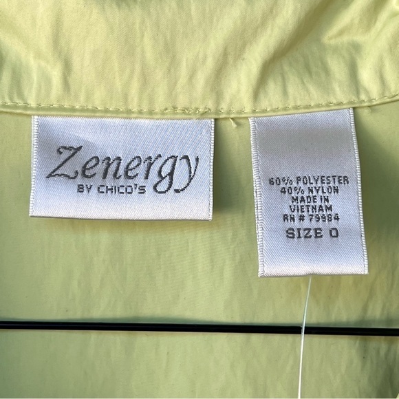 CHICO’S PISTACHIO PASTEL GREEN CARGO SHORT TRENCH RAIN JACKET SZ SMALL NWT - Picture 7 of 9